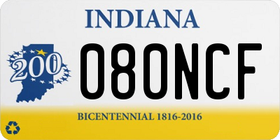 IN license plate 080NCF