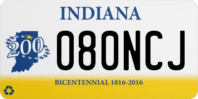 IN license plate 080NCJ