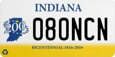 IN license plate 080NCN