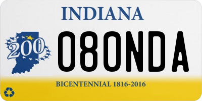 IN license plate 080NDA
