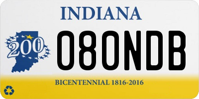IN license plate 080NDB
