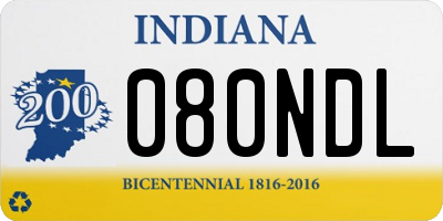 IN license plate 080NDL