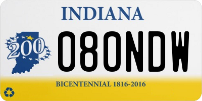 IN license plate 080NDW