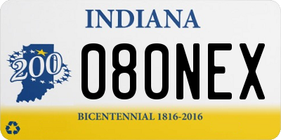 IN license plate 080NEX