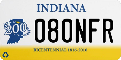 IN license plate 080NFR