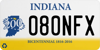 IN license plate 080NFX
