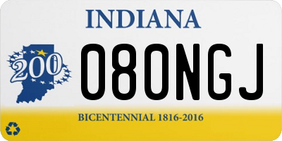 IN license plate 080NGJ
