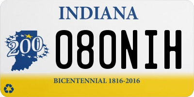 IN license plate 080NIH