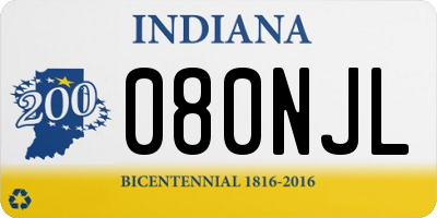 IN license plate 080NJL