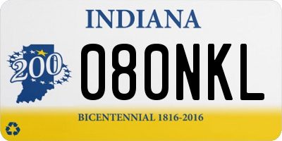 IN license plate 080NKL