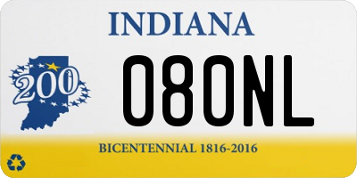 IN license plate 080NL