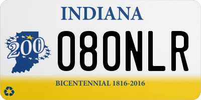 IN license plate 080NLR
