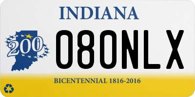 IN license plate 080NLX