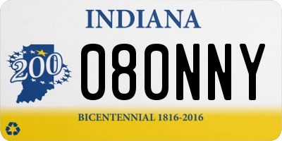 IN license plate 080NNY