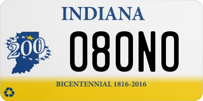 IN license plate 080NO