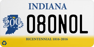 IN license plate 080NOL