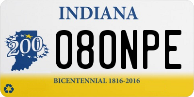 IN license plate 080NPE