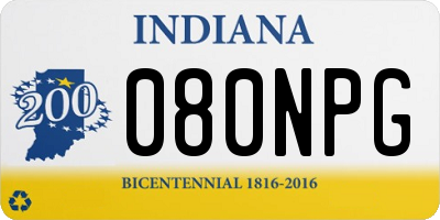 IN license plate 080NPG