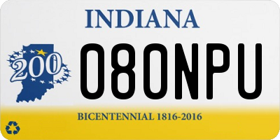 IN license plate 080NPU