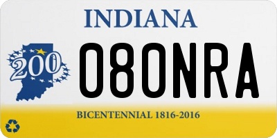 IN license plate 080NRA