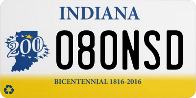 IN license plate 080NSD