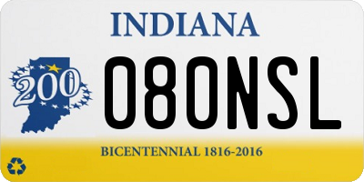 IN license plate 080NSL