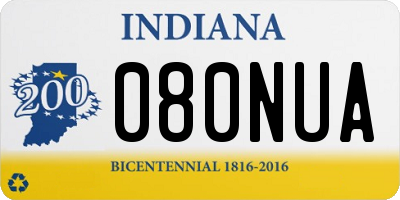 IN license plate 080NUA