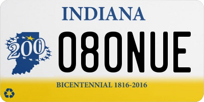 IN license plate 080NUE