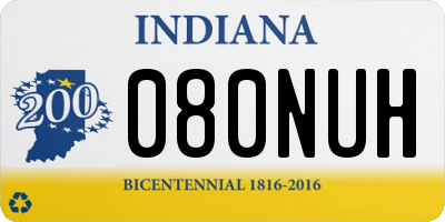 IN license plate 080NUH