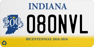 IN license plate 080NVL