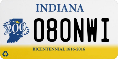 IN license plate 080NWI