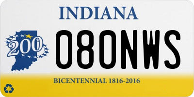 IN license plate 080NWS