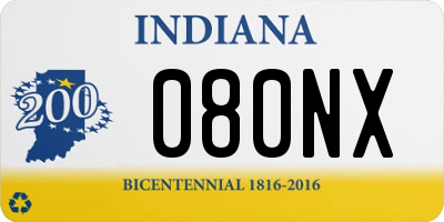 IN license plate 080NX