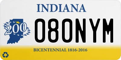 IN license plate 080NYM