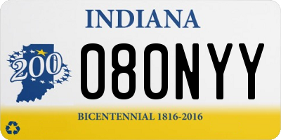 IN license plate 080NYY