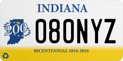 IN license plate 080NYZ