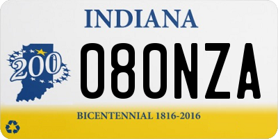 IN license plate 080NZA