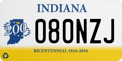 IN license plate 080NZJ