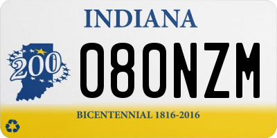 IN license plate 080NZM