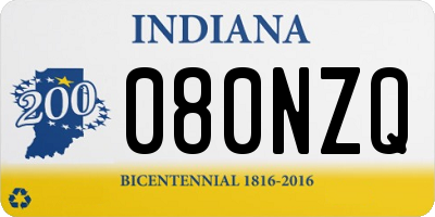 IN license plate 080NZQ