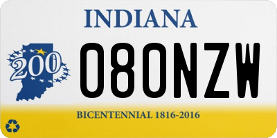 IN license plate 080NZW