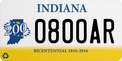 IN license plate 080OAR