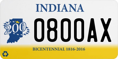 IN license plate 080OAX