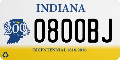 IN license plate 080OBJ