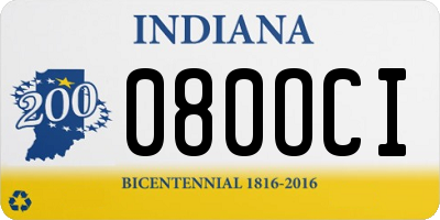 IN license plate 080OCI