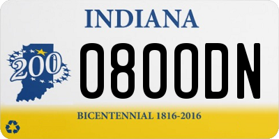 IN license plate 080ODN