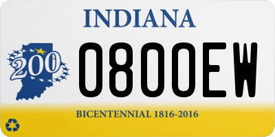 IN license plate 080OEW