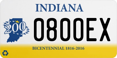 IN license plate 080OEX