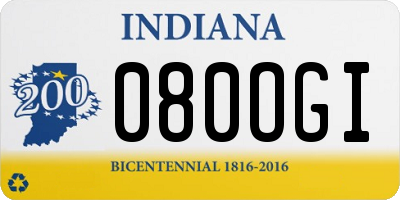 IN license plate 080OGI