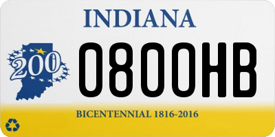 IN license plate 080OHB
